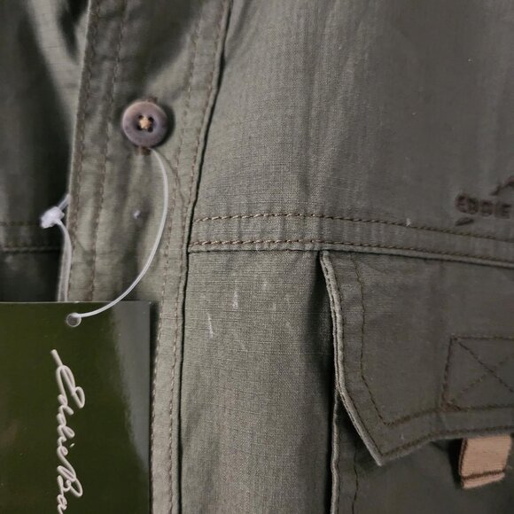 EDDIE BAUER Army/Khaki Green Short Sleeve Button Up Shirt. Mens M. - Picture 2 of 6